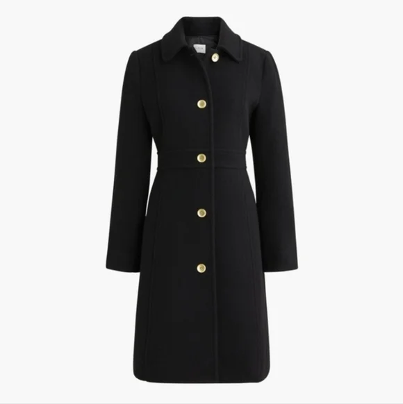 J Crew Factory Wool-blend lady day coat AT107 Size 8 NWT Black - Picture 4 of 9
